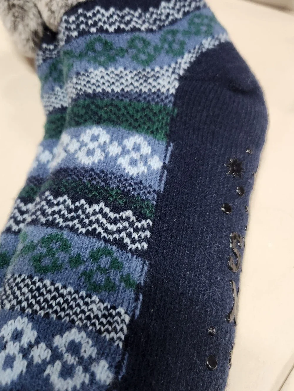 Muk Luks Womens One Size Short Cabin Socks in Navy, Blue & Green New